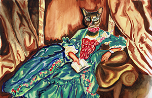 Fantasy Art Painting titled Purr-Fect.  Click on the image to see a full frame image and a more extensive description
